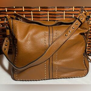 Montana West Brown Concealed Carry Shoulder Bag Studded